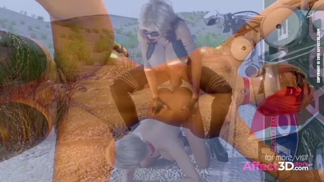 Wild 3D Futanari Biker Babes Outdoor Pounding with Huge Tits