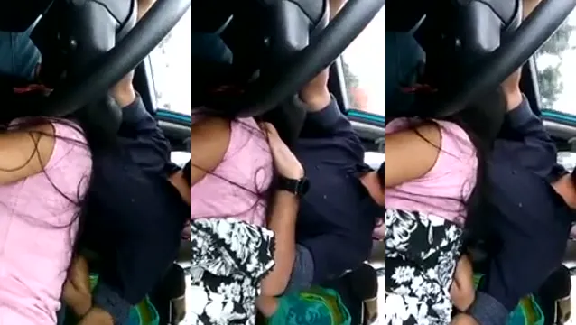 Girlfriend Deepthroating While Driving Head Pressed Hard