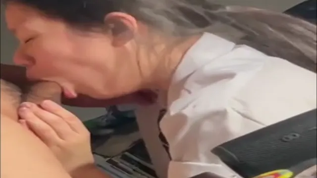 Horny College Sister Catches Brother Jerking Off and Gives Him a Wet Blowjob