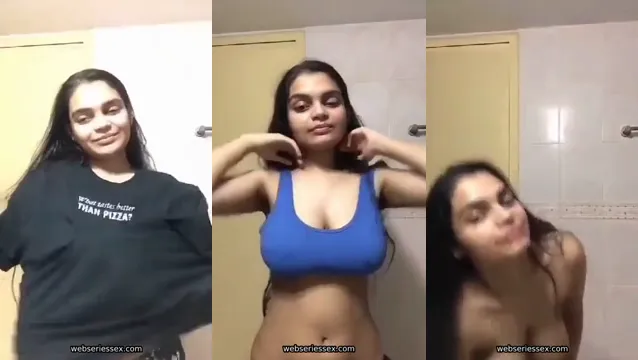 Indian Insta Girl Flirts with Camera Playing with Naked Breasts