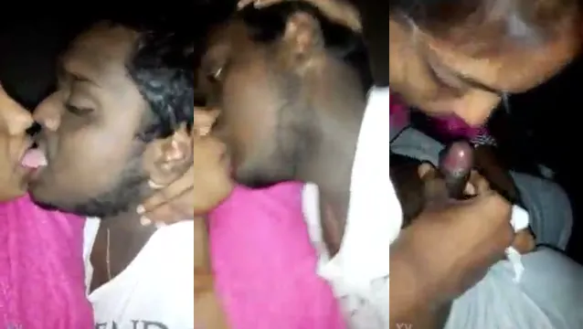 Lucky Kalua Junge verschlingt süßes Mädchen mit leidenschaftlichem Kuss vor dampfendem Blowjob
