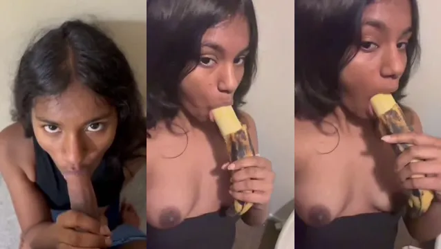 Watch Hot Bengali Babe Strips Naked & Deepthroats a Ripe Banana full viral video leaked