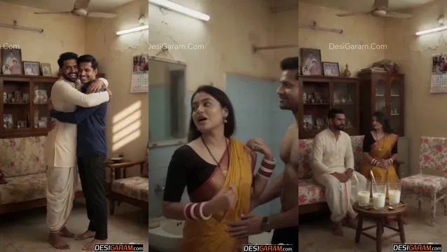 Desi Wife Bends Over for NRI Friend While Husband's Away