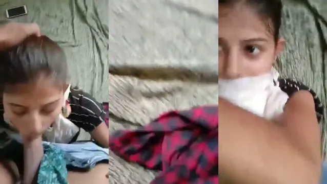Garota Indiana Magra Faz Sexo Oral Intenso ao Namorado no Quarto