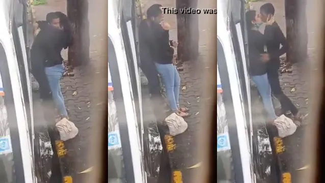 Passionate Tamil Couple Caught in a Steamy Outdoor Kissing Session