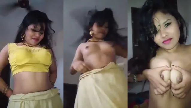 Desi Girl Teasing Her Small Soft Boobs for Boyfriend in Bedroom