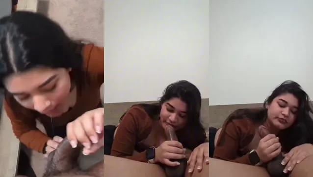 Cute Mumbai Girl Deep Throats Giant Cock with Passionate Eyes Rolled Back