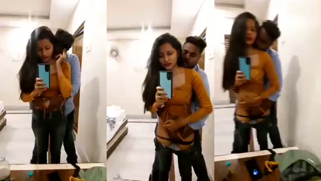 Steamy Mirror Foreplay Desi Couple Explores Each Other's Bodies