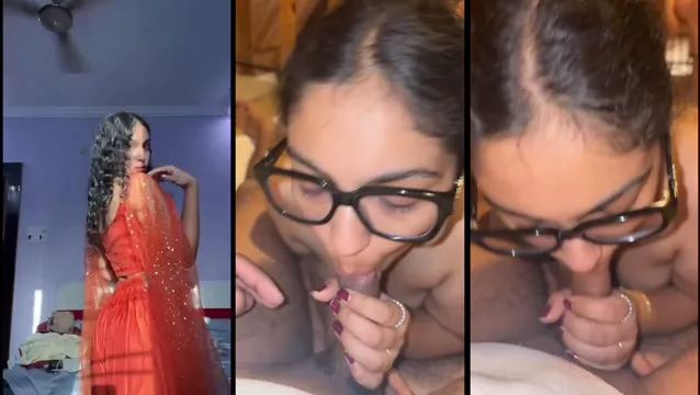 Hot Indian Bride-to-be Gives Secret Blowjob & Deep Throat Before Wedding