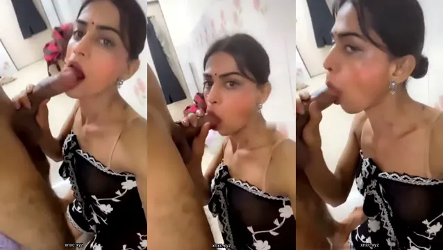Desi Girl Sucks BF's Cock Like a Wildfire in Hotel Room
