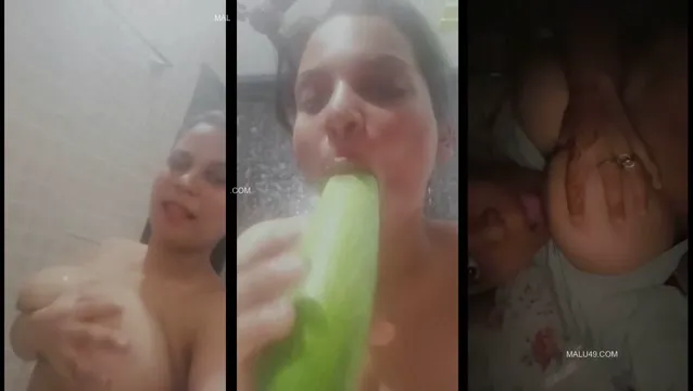 Busty Desi Wife's Mouth Fucked by Her Own Fingers and Cock