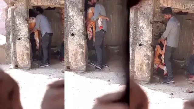 Watch Desi Wife Gives Standing Blowjob Then Gets Pounded in Doggy Outside full viral video leaked