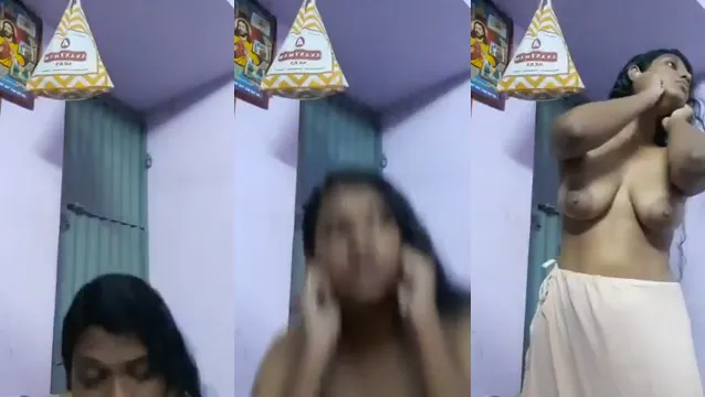 Seductive Indian Girlfriend Apologizes with Topless Striptease for Boyfriend