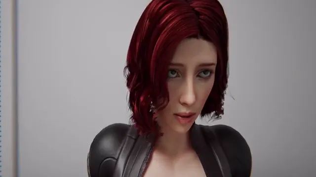 Black Widow Cartoon Cougar Deepthroats Huge Cock in Casting Couch Audition