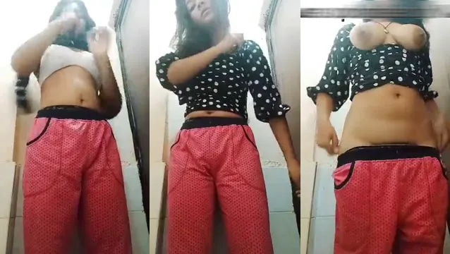 First Time Desi Girl Strips Naked Revealing Hairy Pussy and Perky Boobs on Cam