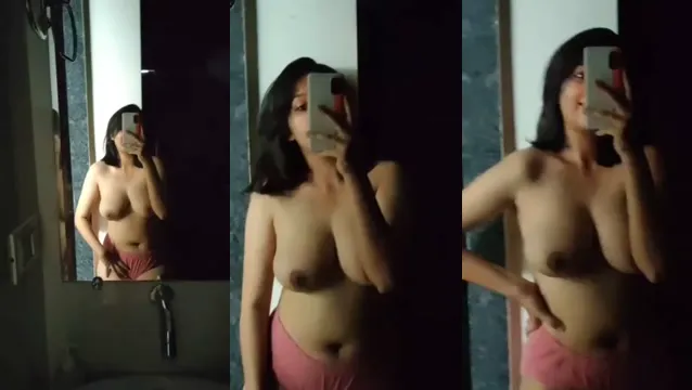 Desi Girl Squeezes Big Boobs While Masturbating to BBC Porn