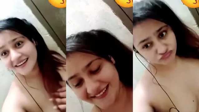 Schüchterne Chubby Desi-Mädchen neckt ihre nackten Brüste in einem heißen MMS