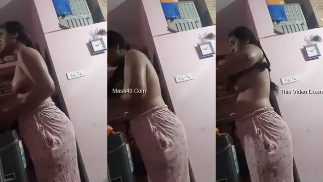 Sexy Desi Babe Slowly Dressing in Tight Outfits for a Sizzling Amateur Tease