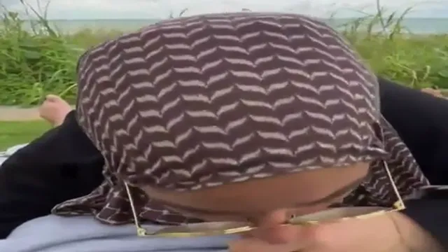 Hijabi Girlfriend Deepthroats in Garden POV Blowjob
