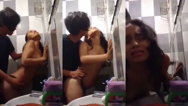 Young Girl Screams as Monster Dick Fills Her Tight Pussy in Bathroom