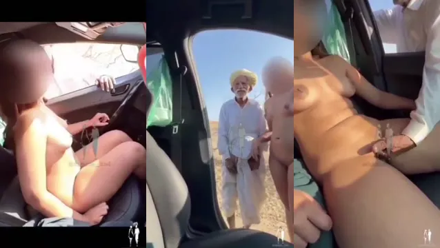 Desi Naked Girl Fingering Old Kaka's Boobs in Car - Wild HD Leak