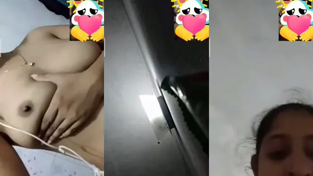 Horká Dési Dívka Flirtuje a Zobrazuje Prsa na Videohovoru