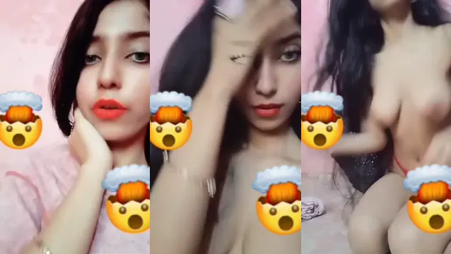 Desi Girl Strips Down and Teases with Big Boobs on Camera