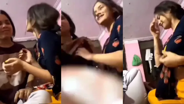 Desi Lesbian Girl Strips Down Revealing Perfect Boobs in Mirror