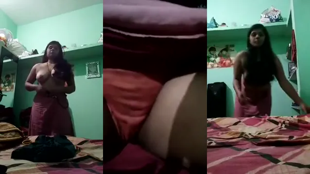 Indisk Bhabhi Naken Solospel - Horny Fru inggerar sina Fingrar!