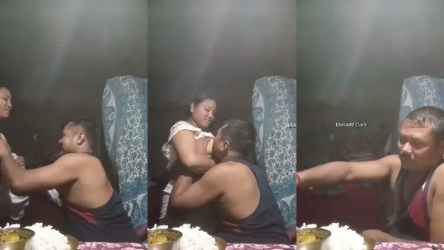 Passionate Hubby Sucks His Desi Wife's Big Natural Boobs