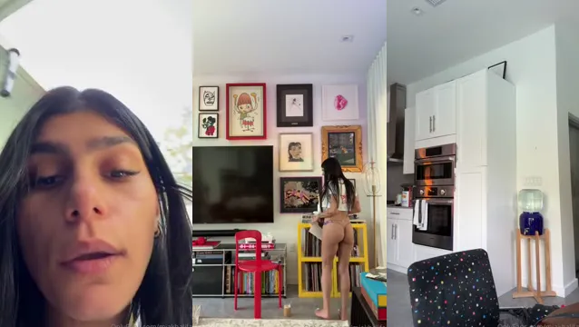 Watch Mia Khalifa Teases with Big Boobs and Bush Through Transparent Panties full viral video leaked