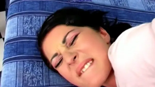Raven-Haired Teen Slut Deepthroats and Swallows Her Own Ass Juice