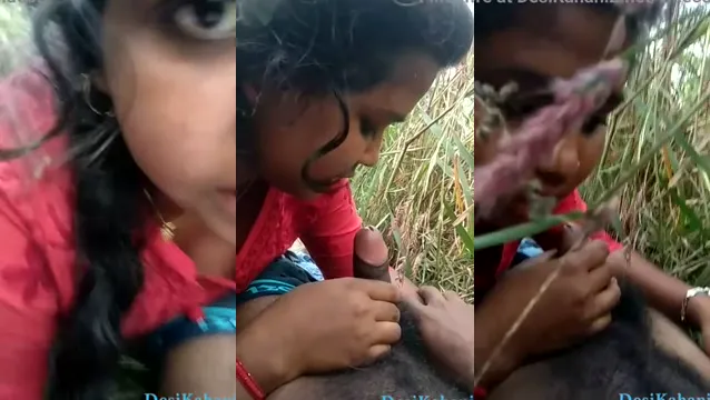 Chica Rural da una Mamada Salvaje en la Jungla a su Novio Desi - Escándalo Sexual al Aire Libre