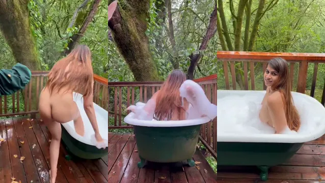 Watch Indian Model Strips Naked in Forest for Sensual Outdoor Bath full viral video leaked