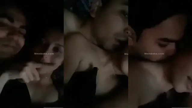 Desi Lover Gently Squeezes and Sucks His GF's Big Breasts in Hotel Room