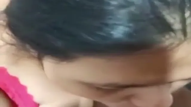 Indian Wife Deepthroats Husband's Condom-Wrapped Cock in Bathroom