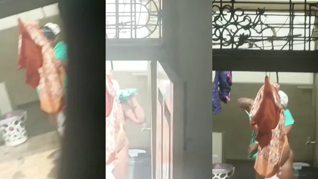 Tamil Aunty Stripping Naked in Shower - Hidden Camera Captures Her Bathing