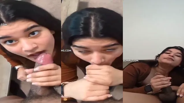 Desi Cutie Swallows Cock with Deep Throat Mastery in Viral Blowjob Video
