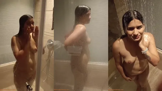 Steamy Shower Scene with Nude Desi Girl Lathering Up