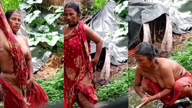 Watch বাংলা ট্যাগ - দেশি আউন্টি আউটডোর ব্যাথিং ক্যাপচার full viral video leaked