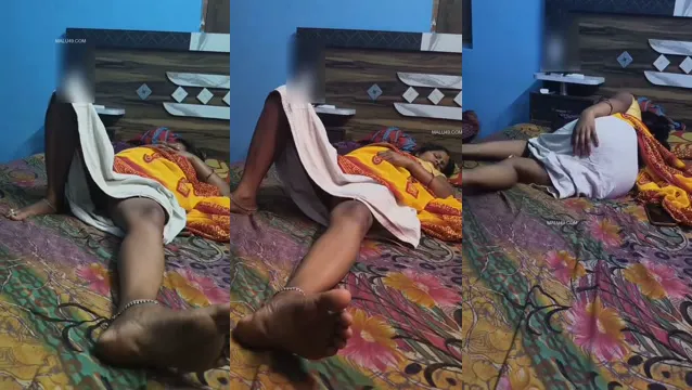 Watch Desi MILF Mom Sleeps Naked Son Films Her Wet Pussy full viral video leaked