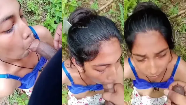 Shy Desi Girl Annoyed on Ground as Guy Jerks Wildly Over Her
