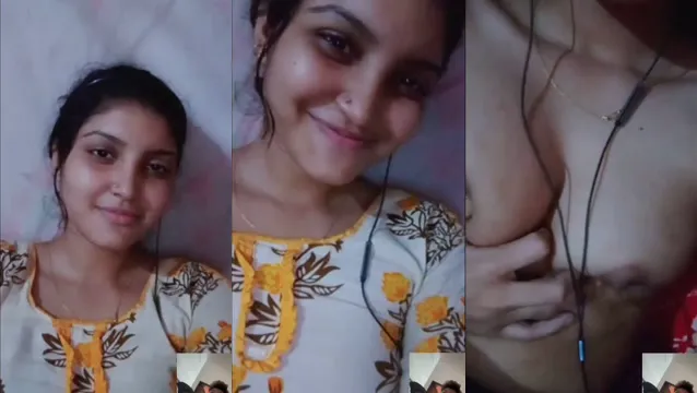 Ragazza Desi provoca l'amante e mostra il seno durante la videochiamata