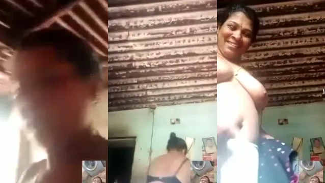 Desi Bhabhi Teases with Boobs on Video Call Leak