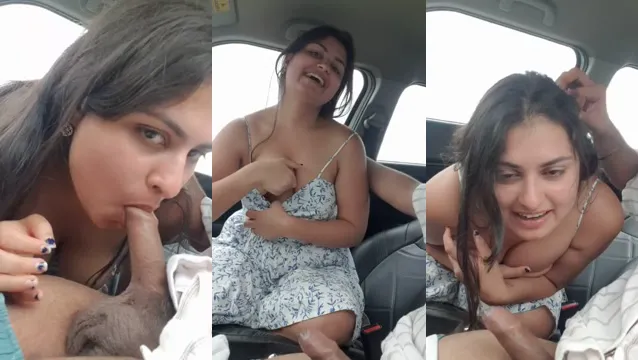 Watch Girlfriend Deepthroats Lover's Cock in Car During Road Trip full viral video leaked