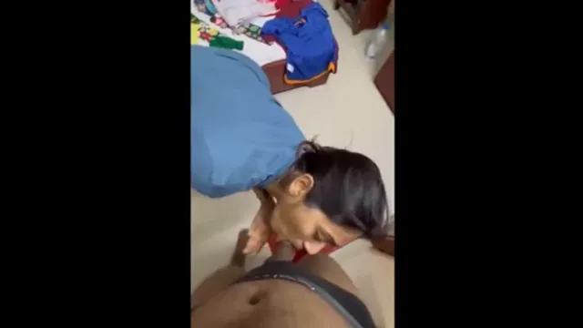 Russian Escort Sucks Hard Indian Cock with Tied Hands in BDSM Blowjob