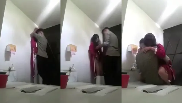 Watch Red Suit Girl Rides Hard in Office Bathroom Quickie full viral video leaked