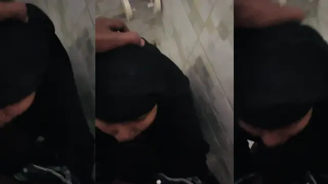 Hijabi Girl Gives Blowjob With Nose Ring In Bathroom Video