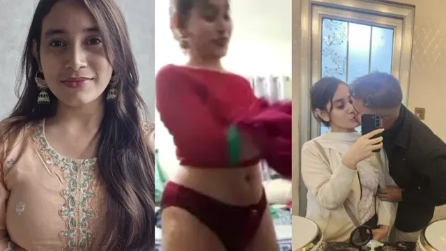 Desi Bhabhi Teases with Red Saree Stripping and Boobs Play Live Call