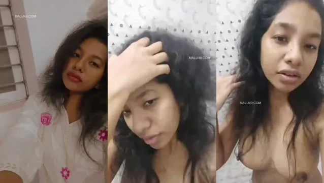 Curly Haired Bangla Babe Stripping Down in Leaked MMS